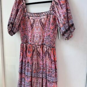 Bohemian Pink Patterned Dress